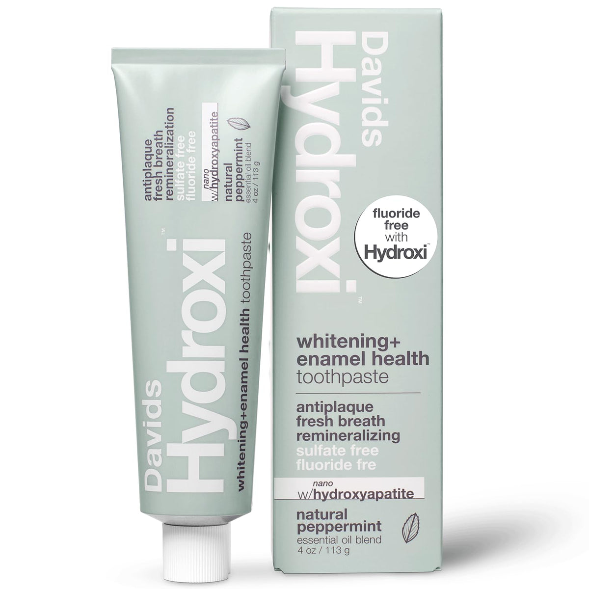 Davids Hydroxi bottle pouring whitening toothpaste for daily enamel protection