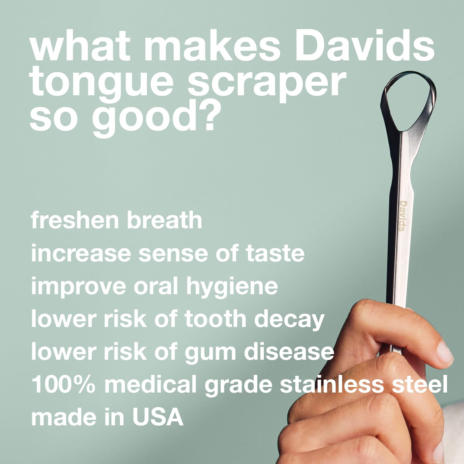 Davids Tongue Scraper durable finish for daily hygiene routines