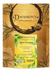 Davidson's Assam Banaspaty bulk tea leaves closeup for a bold morning cup.