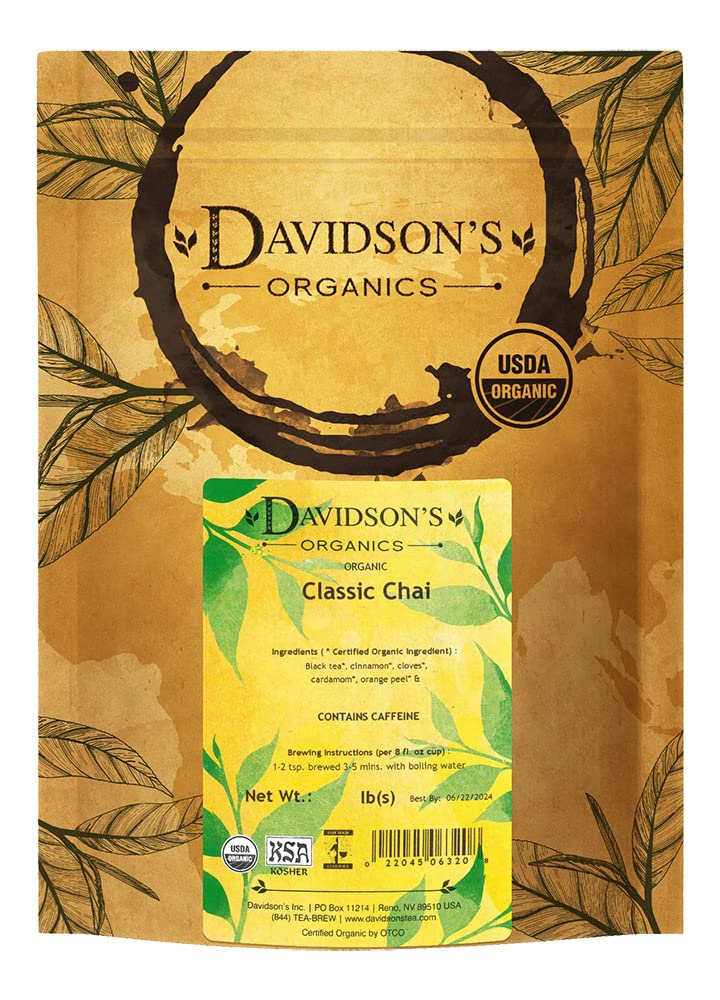 Davidson's Classic Chai loose-leaf tea ready for an aromatic, satisfying cup.