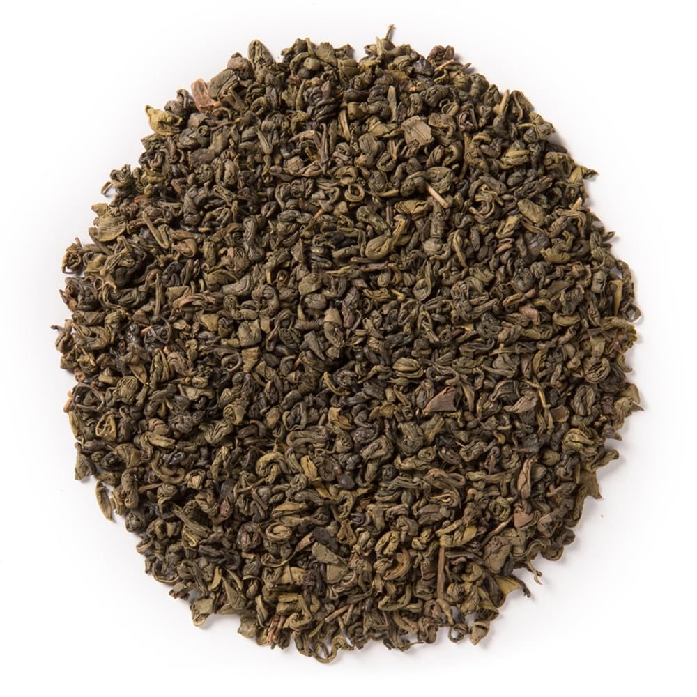 Davidson's Gunpowder Green rolled tea leaves ready for aromatic brew