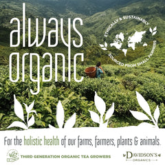 Davidson's Organics packaging emphasizes organic sourcing and quality