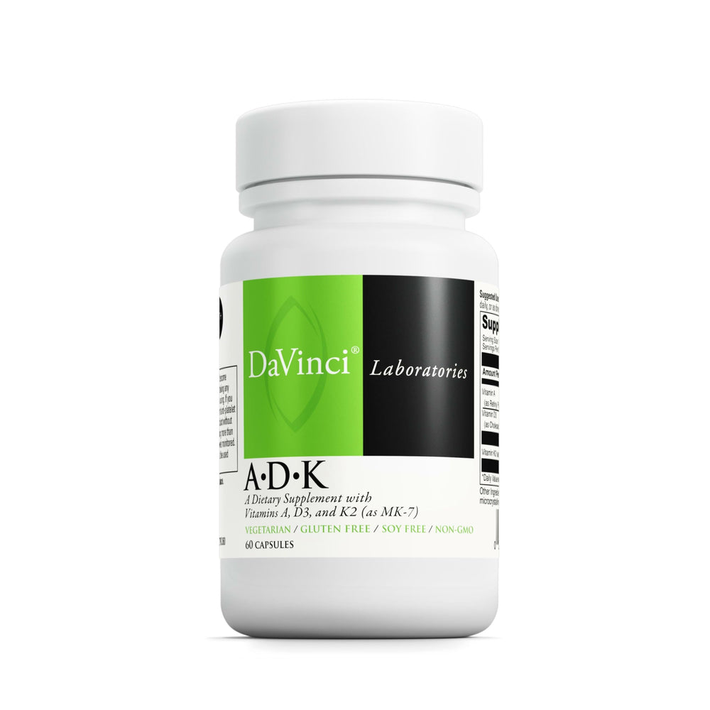 Davinci ADK bottle front shows the bone support formula for easy recognition.