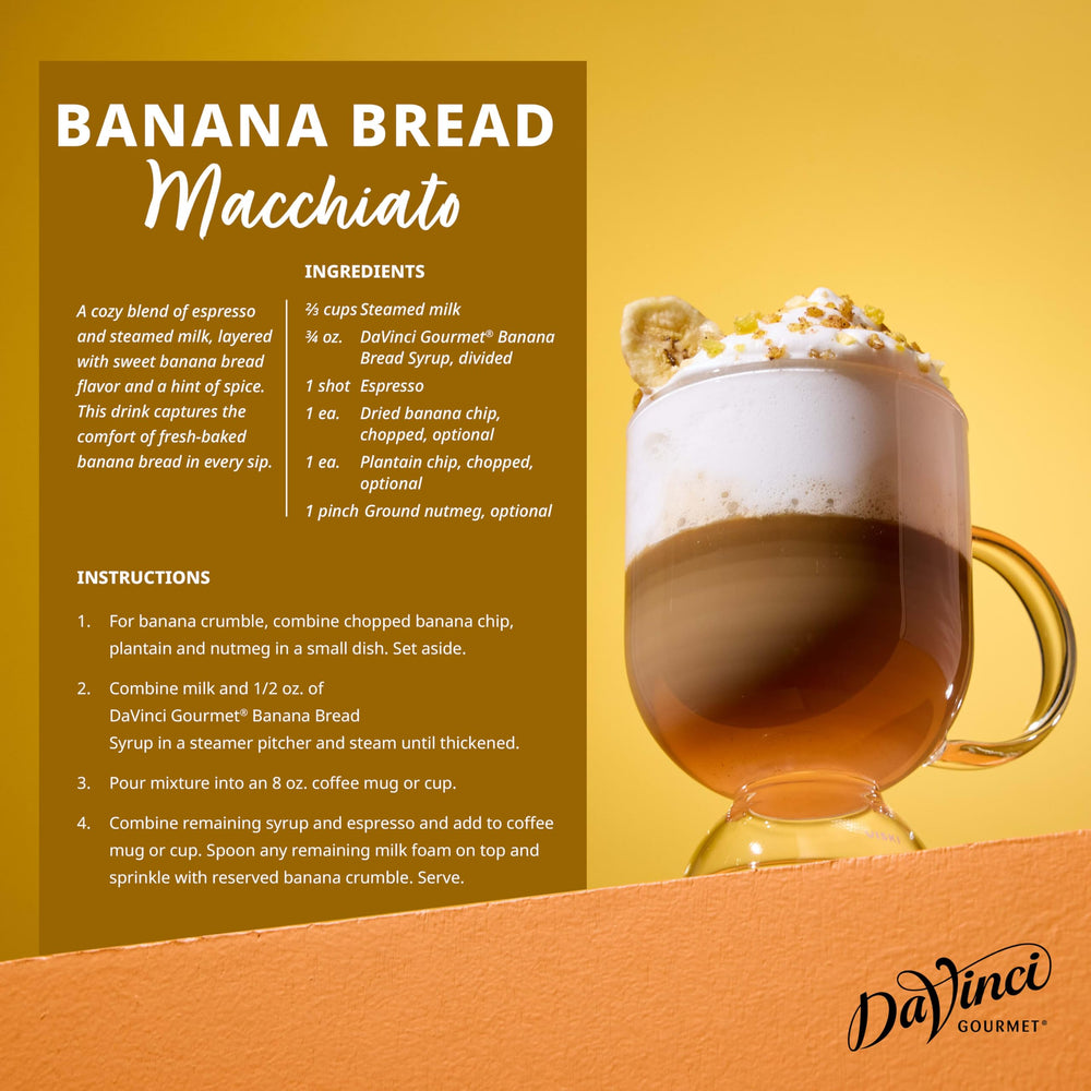DaVinci Gourmet Banana Bread Syrup dessert drinks showcase bakery-inspired sweetness