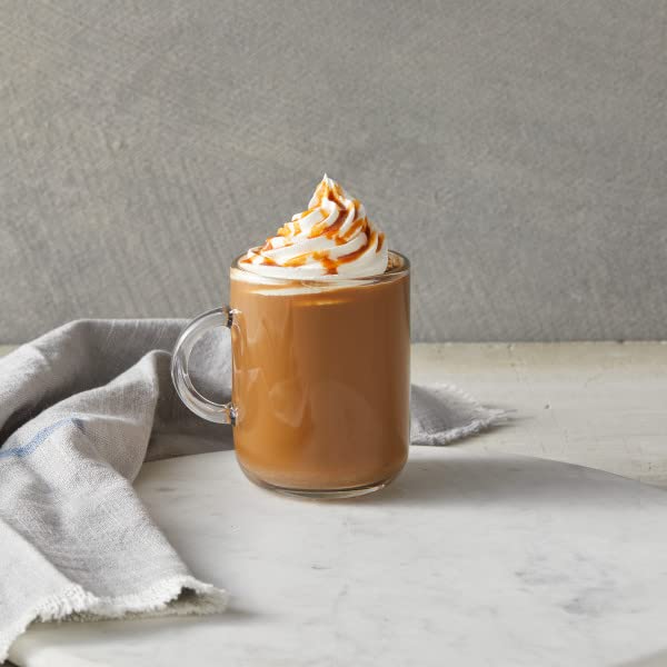 DaVinci Gourmet Classic Caramel Sauce drizzled into coffee for a mocha boost