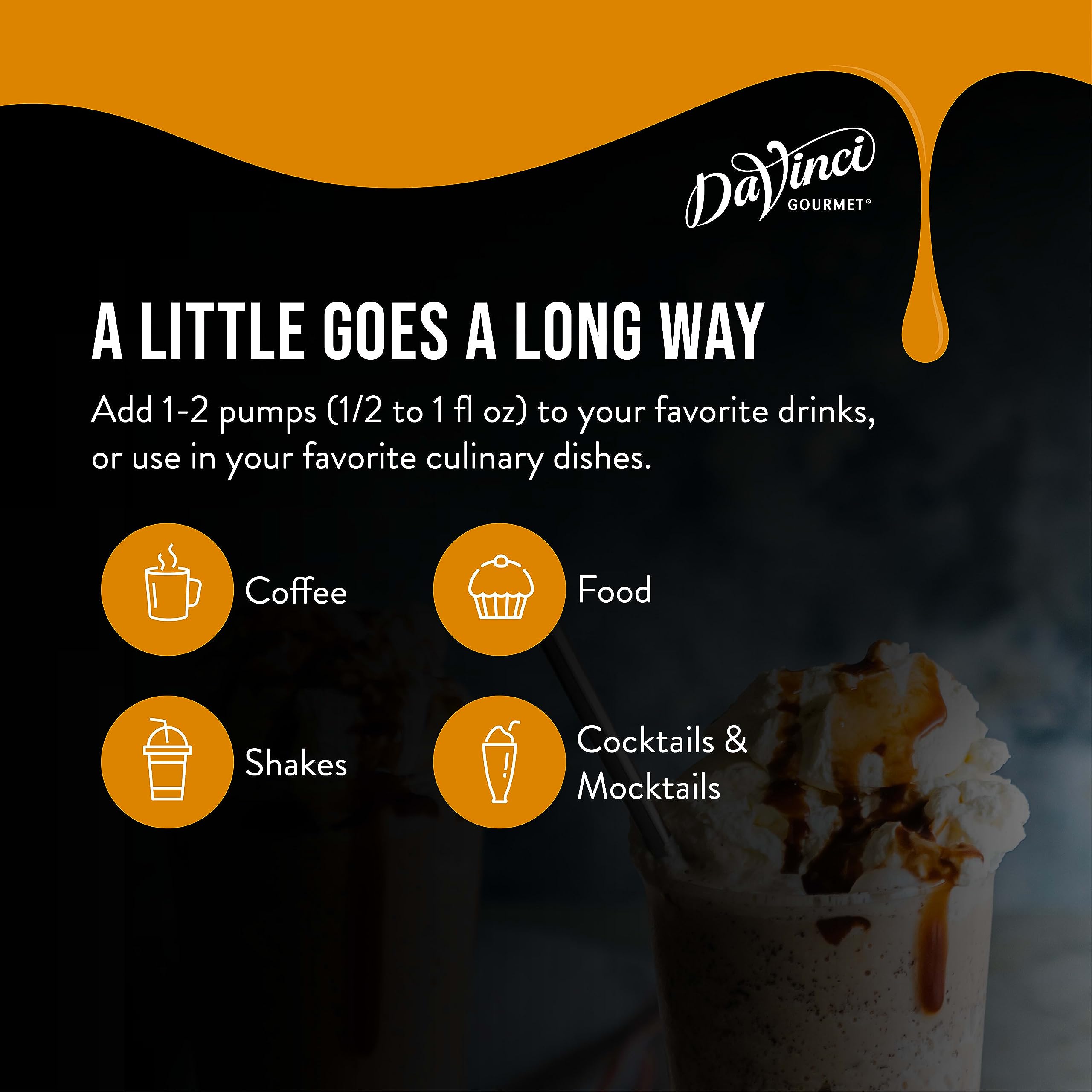 DaVinci Gourmet caramel sauce on ice cream adds ribbons of sweetness.