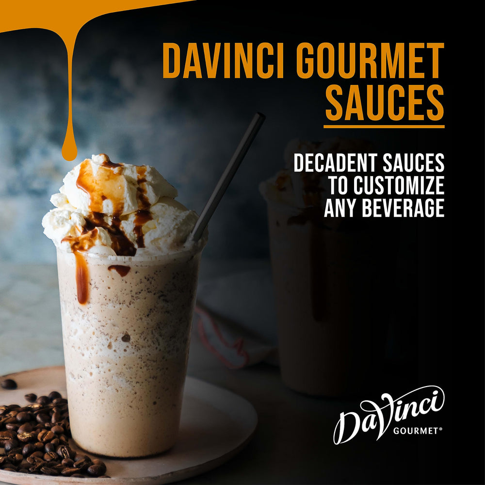 DaVinci Gourmet Classic Caramel Sauce drizzled over whipped cream for a luxurious finish.