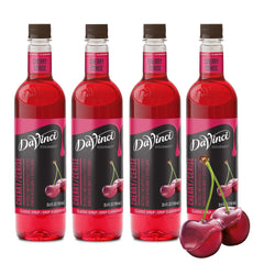 DaVinci Gourmet Classic Cherry Syrup bottle showcases authentic cherry flavor for beverages.