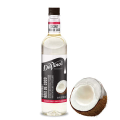 DaVinci Gourmet Classic Coconut Syrup bottle shows tropical aroma for versatile use.