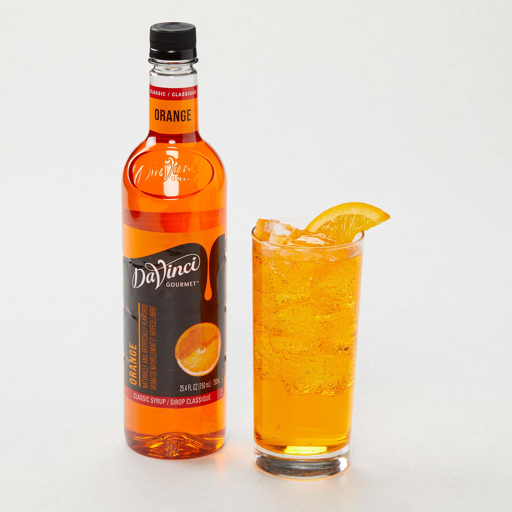 Smoothie blended with DaVinci Gourmet Classic Orange Syrup for vibrant citrus notes
