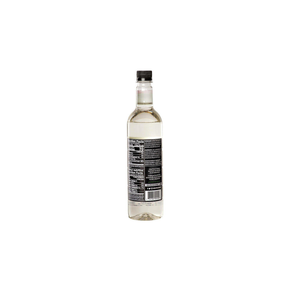 DaVinci Gourmet Classic Peppermint Syrup bottle label highlights ingredients and Kosher-Pareve certification.