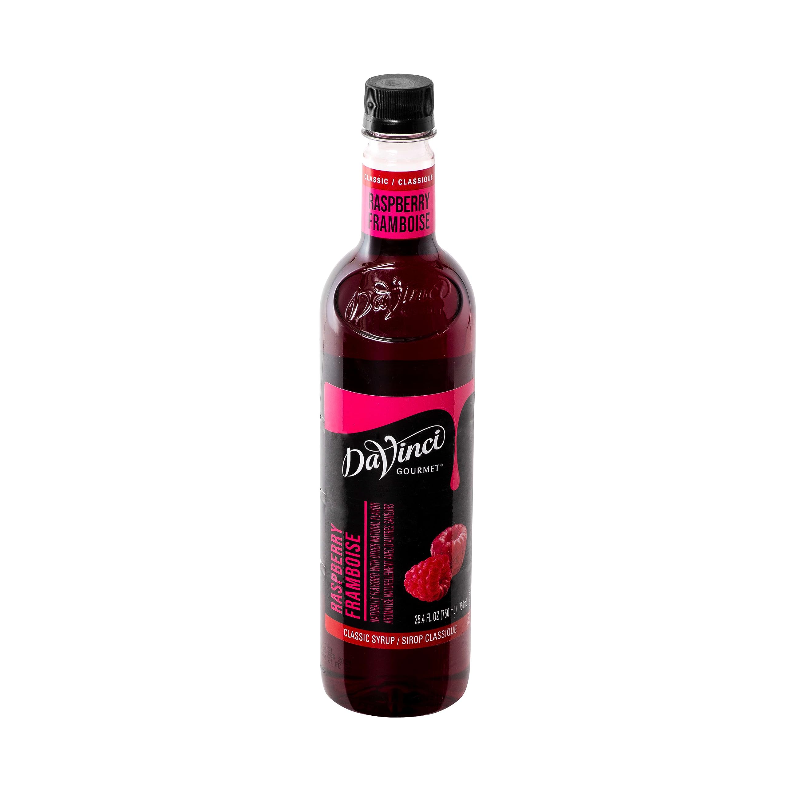 DaVinci Gourmet Classic Raspberry Syrup dairy-friendly mix that avoids curdling in dairy drinks.