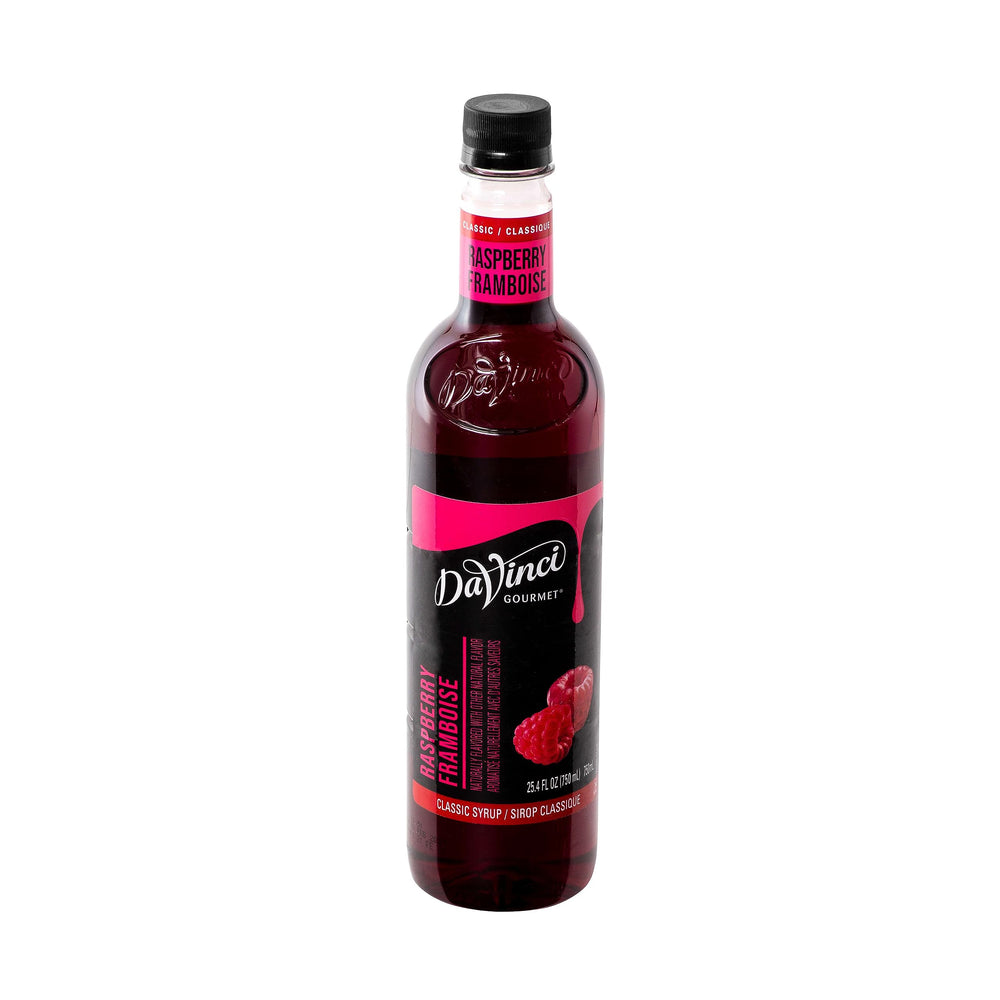 DaVinci Gourmet Classic Raspberry Syrup dairy-friendly mix that avoids curdling in dairy drinks.