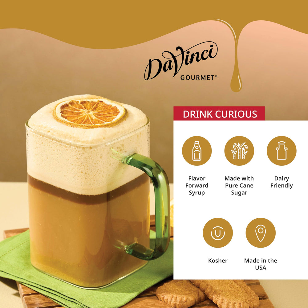 DaVinci Gourmet Cookie Butter Syrup latte with creamy swirl and warm spice notes