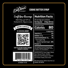 DaVinci Gourmet Cookie Butter Syrup being poured into a coffee for easy flavoring