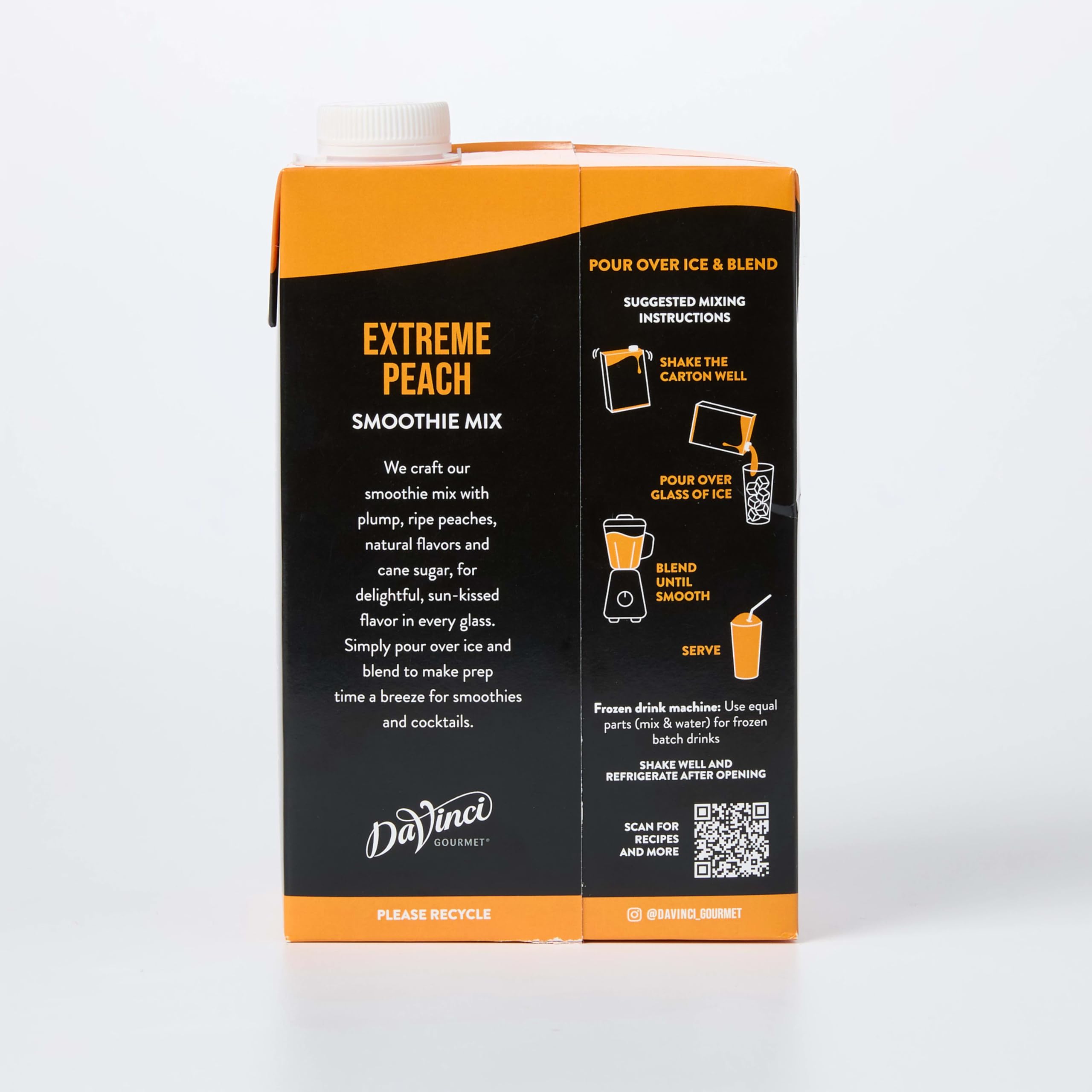 DaVinci Gourmet Extreme Peach Smoothie fruit essence highlights natural aroma.