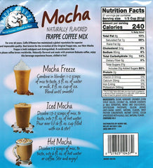 DaVinci Gourmet Frappe Freeze Mocha cup-serve scene showing versatile use for hot or iced drinks.