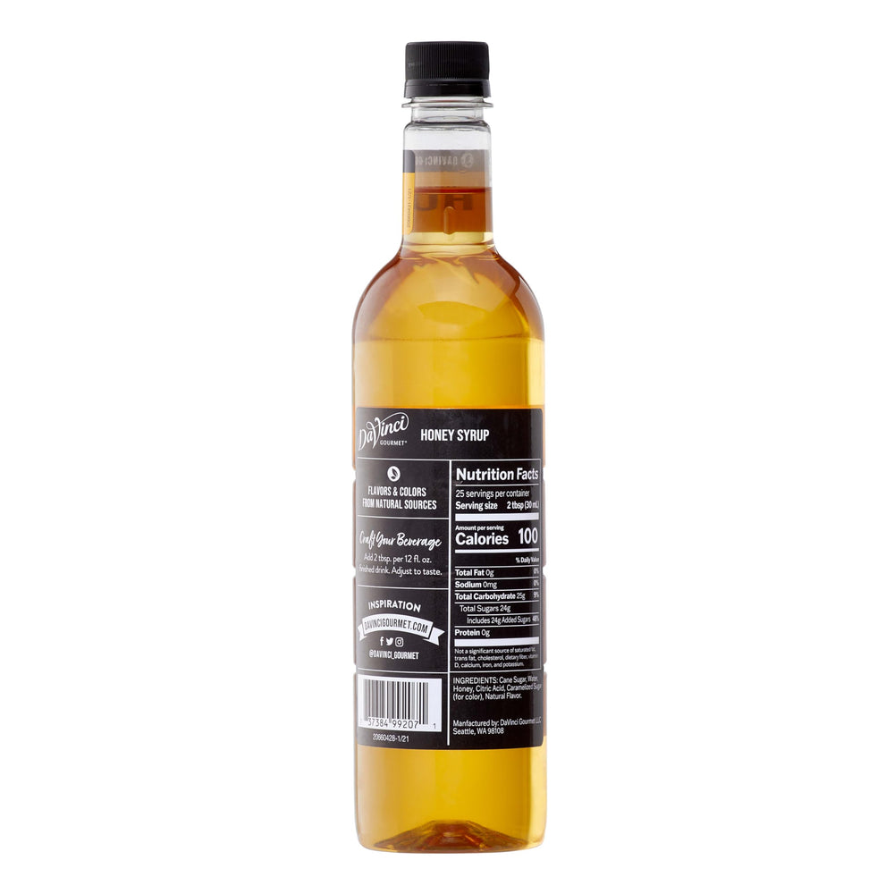 DaVinci Gourmet Honey Syrup latte-pour adding earthy honey notes to coffee