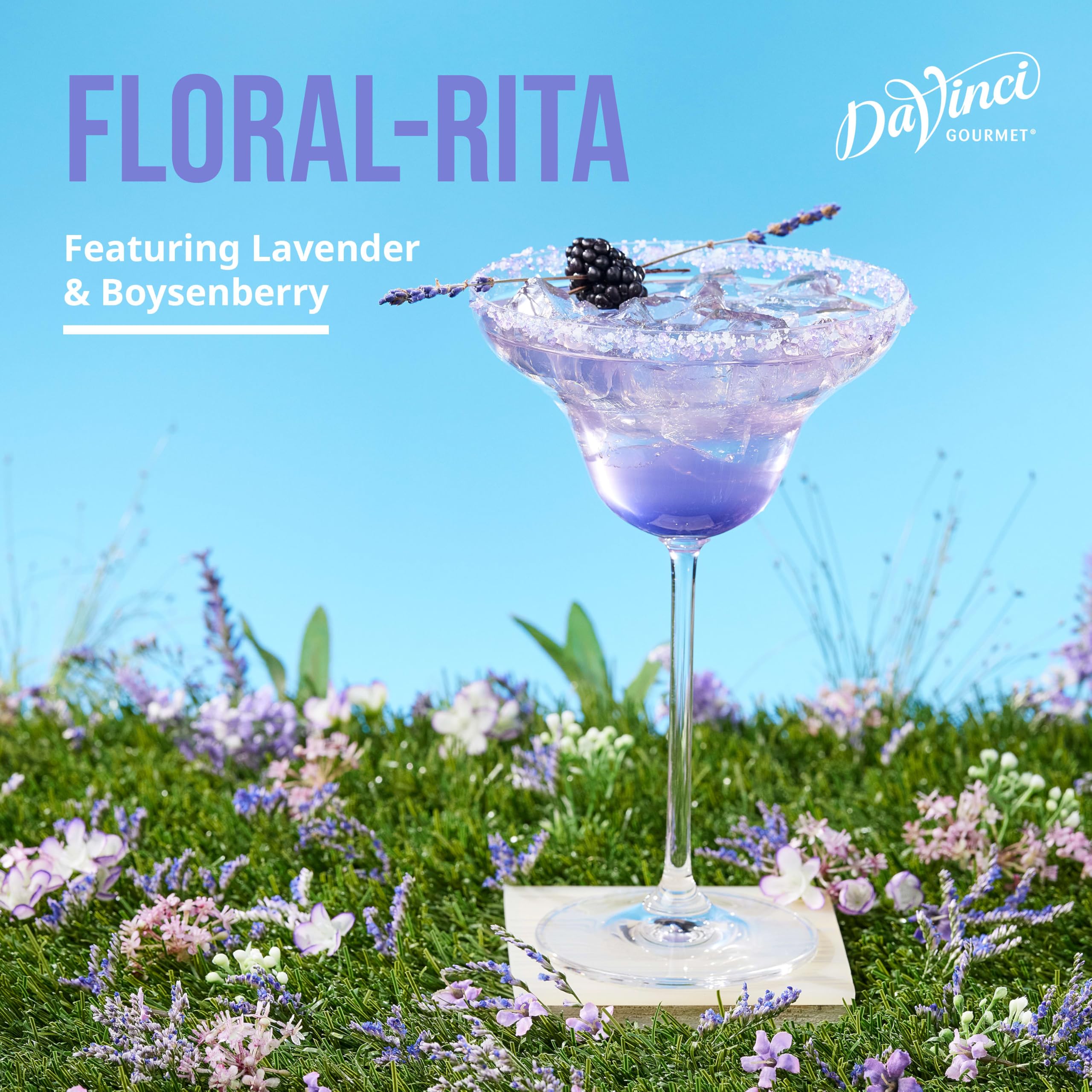 DaVinci Gourmet Lavender Syrup cocktail-ready bottle for sophisticated mixes.