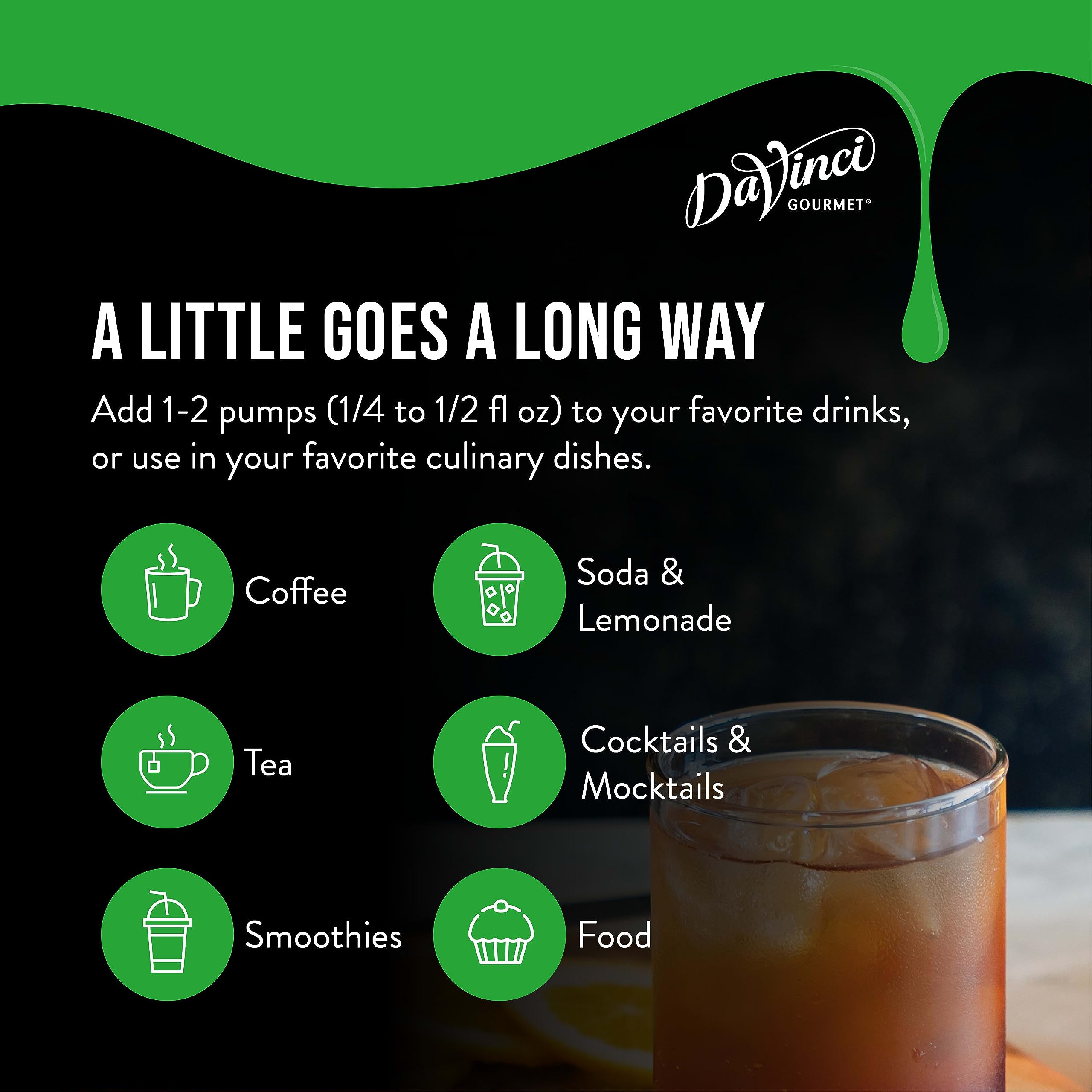 DaVinci Gourmet Lavender Syrup lemonade glass for bright, aromatic beverages.