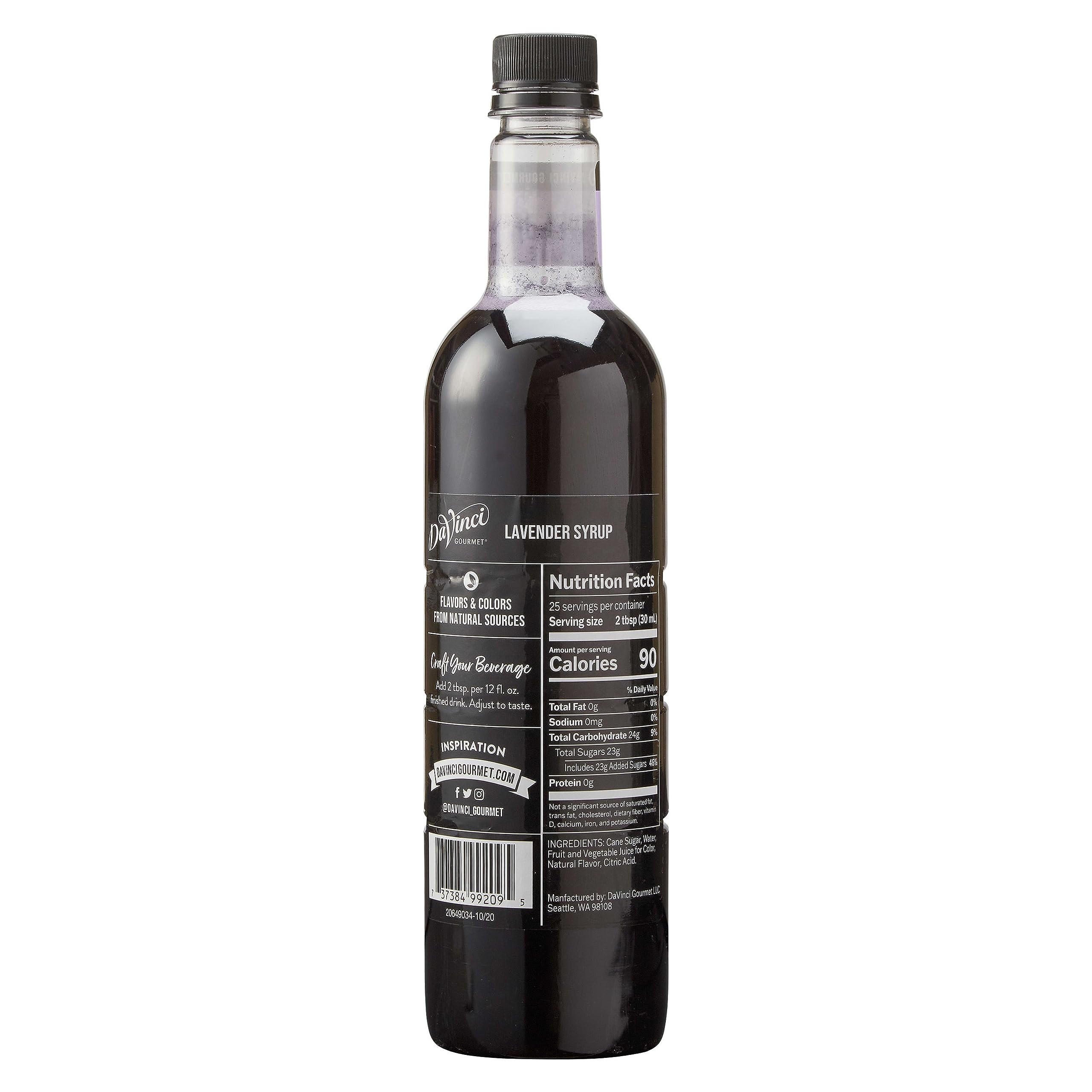 DaVinci Gourmet Lavender Syrup pouring, ready to elevate lattes and lemonades.