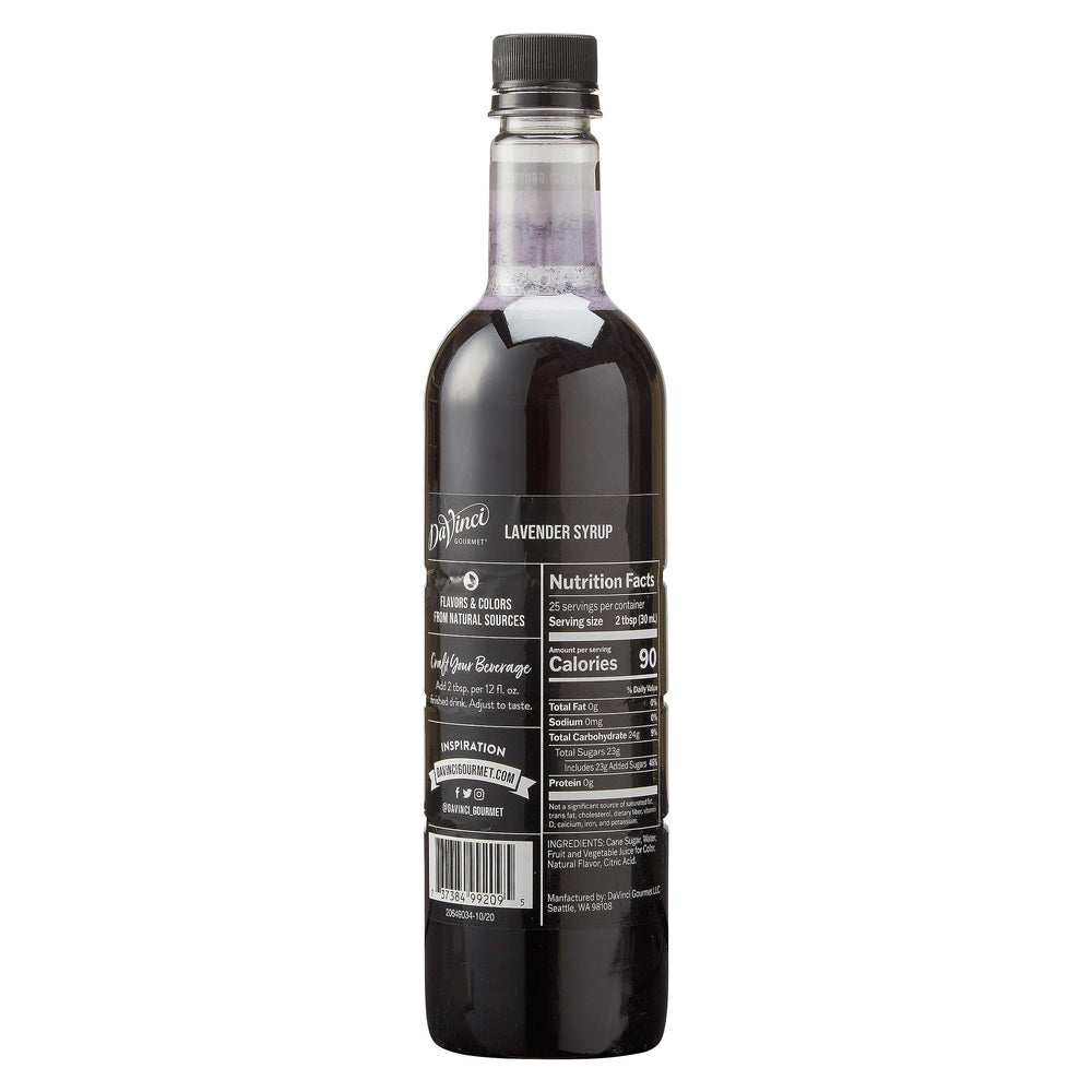 DaVinci Gourmet Lavender Syrup pouring, ready to elevate lattes and lemonades.