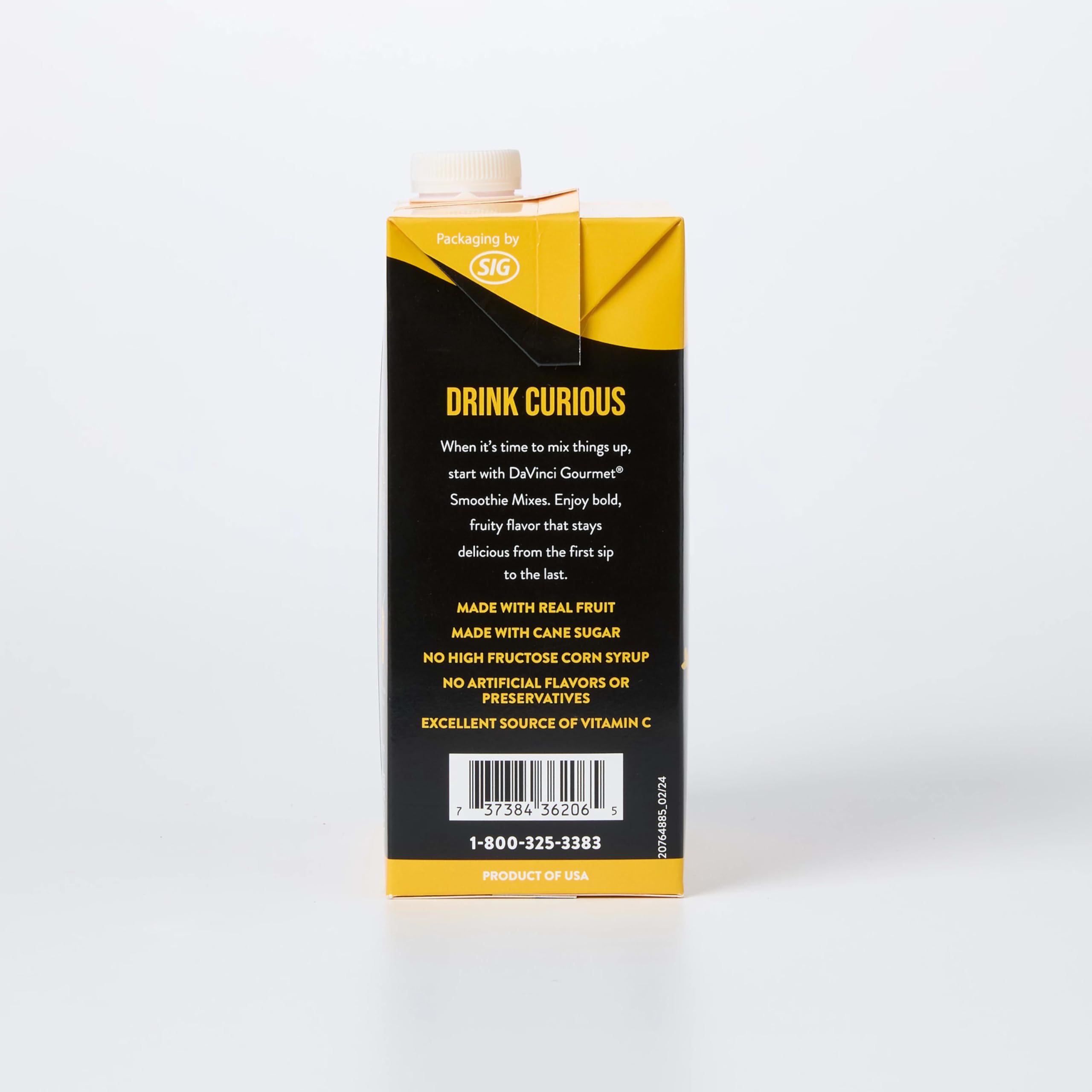 DaVinci Gourmet Mango Mania no artificial flavors for clean taste.
