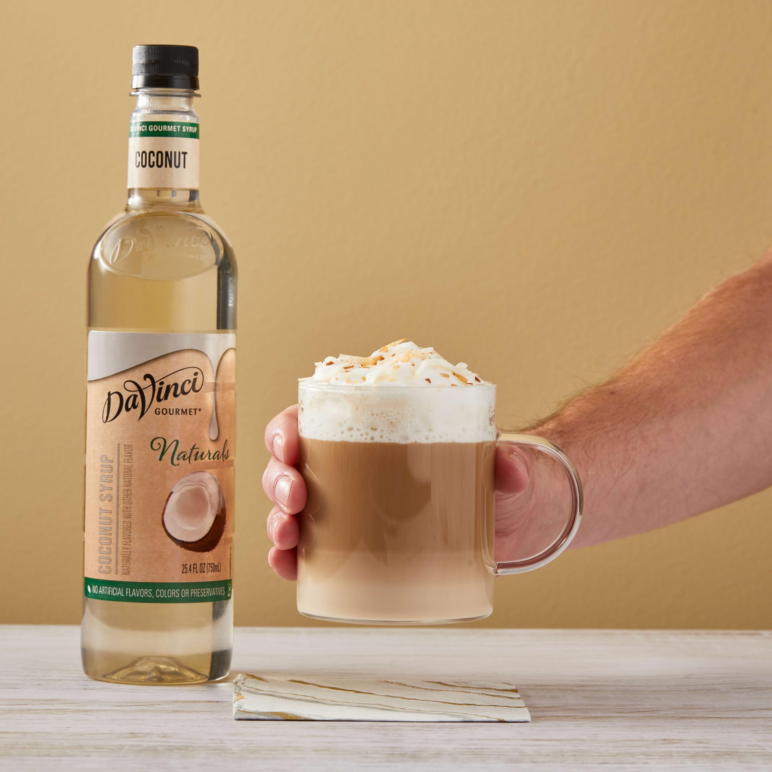 Dessert drizzle with DaVinci Gourmet Naturals Coconut Syrup
