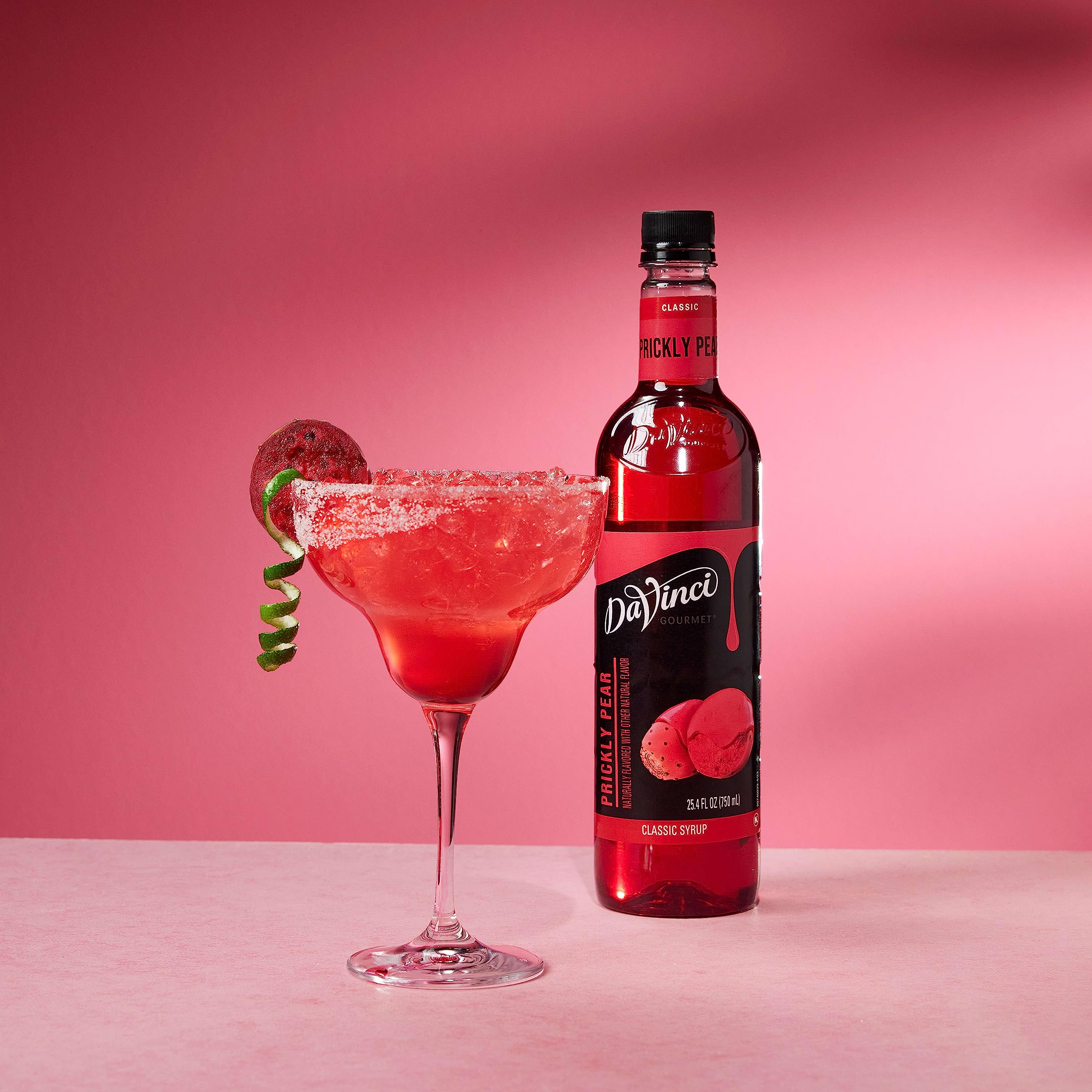 DaVinci Gourmet Prickly Pear Syrup in a soda for a striking finish