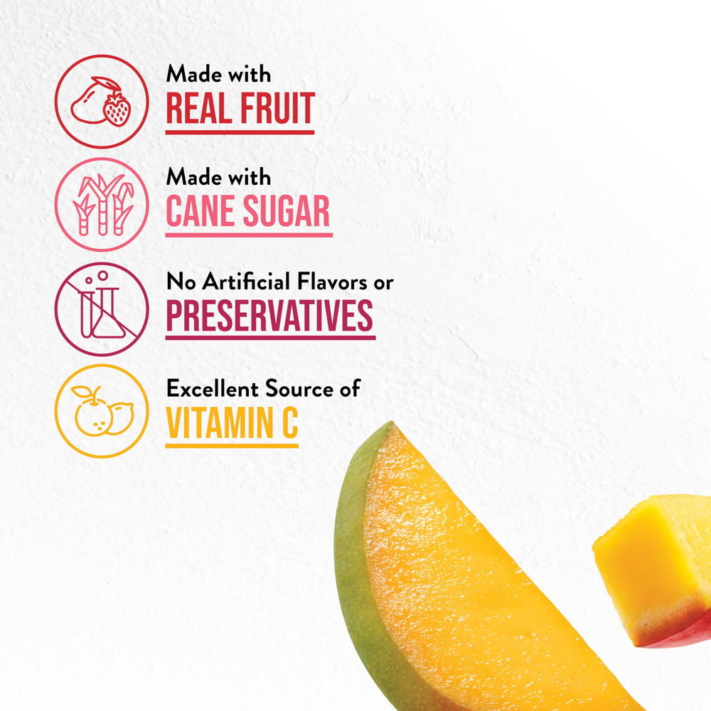 DaVinci Gourmet smoothie mix blended into tall glass with bold fruity flavor