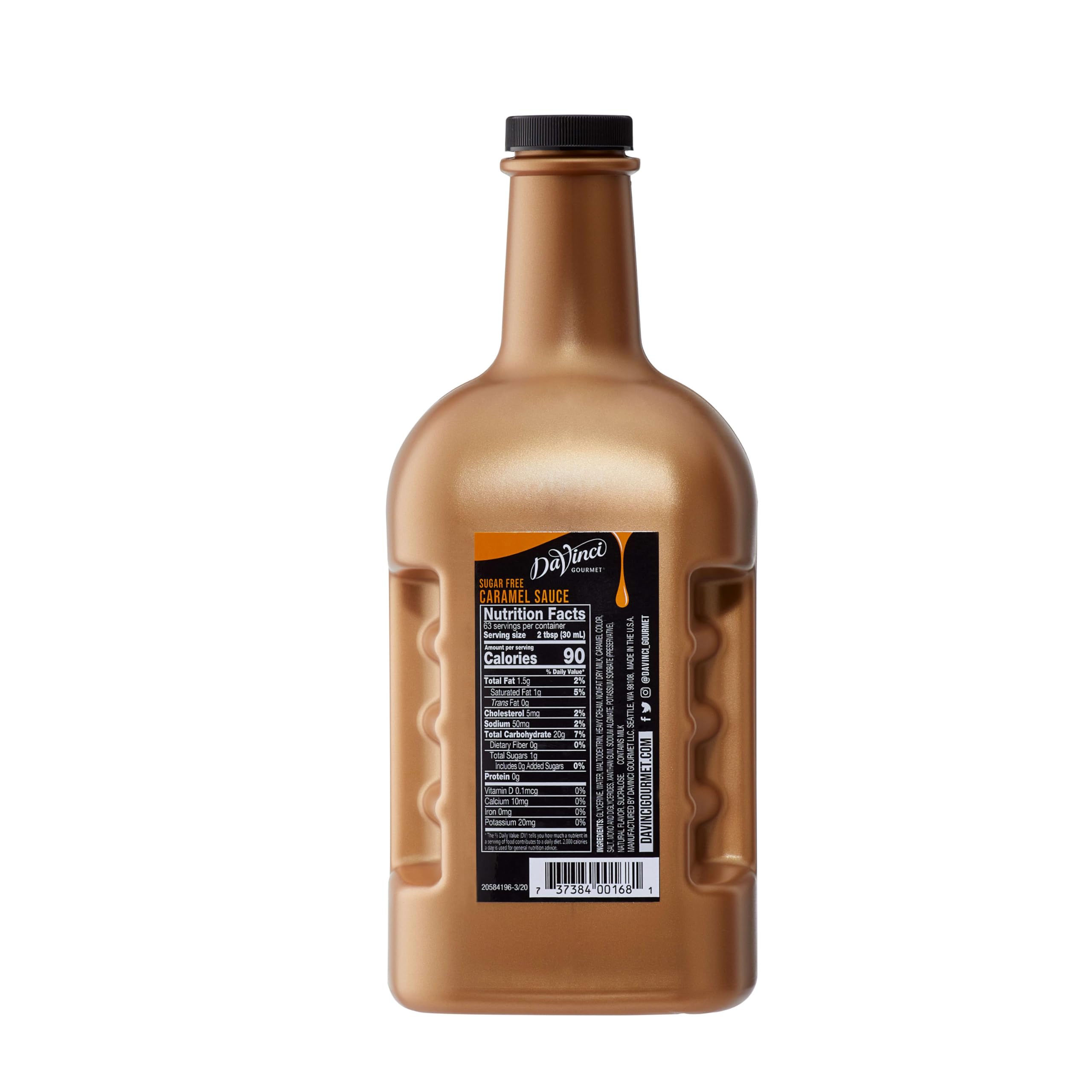 DaVinci Gourmet Sugar Free Caramel Sauce creamy texture close-up.