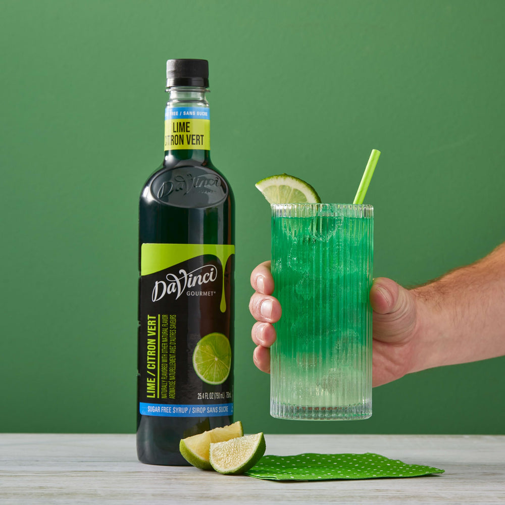 Dessert topping with DaVinci sugar-free lime syrup for brightness.