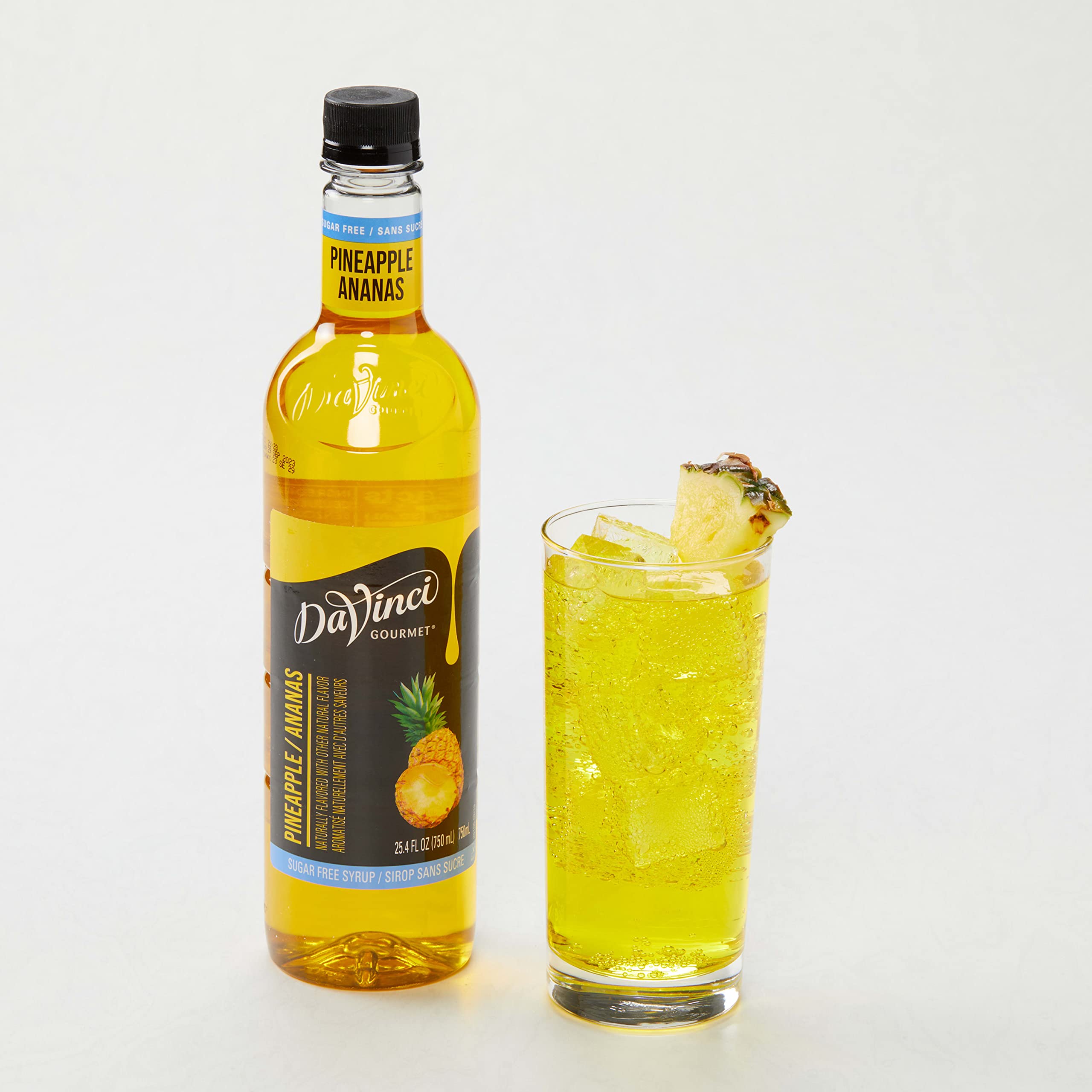 DaVinci Gourmet Sugar-Free Pineapple Syrup dessert drizzle for a bold tropical finish