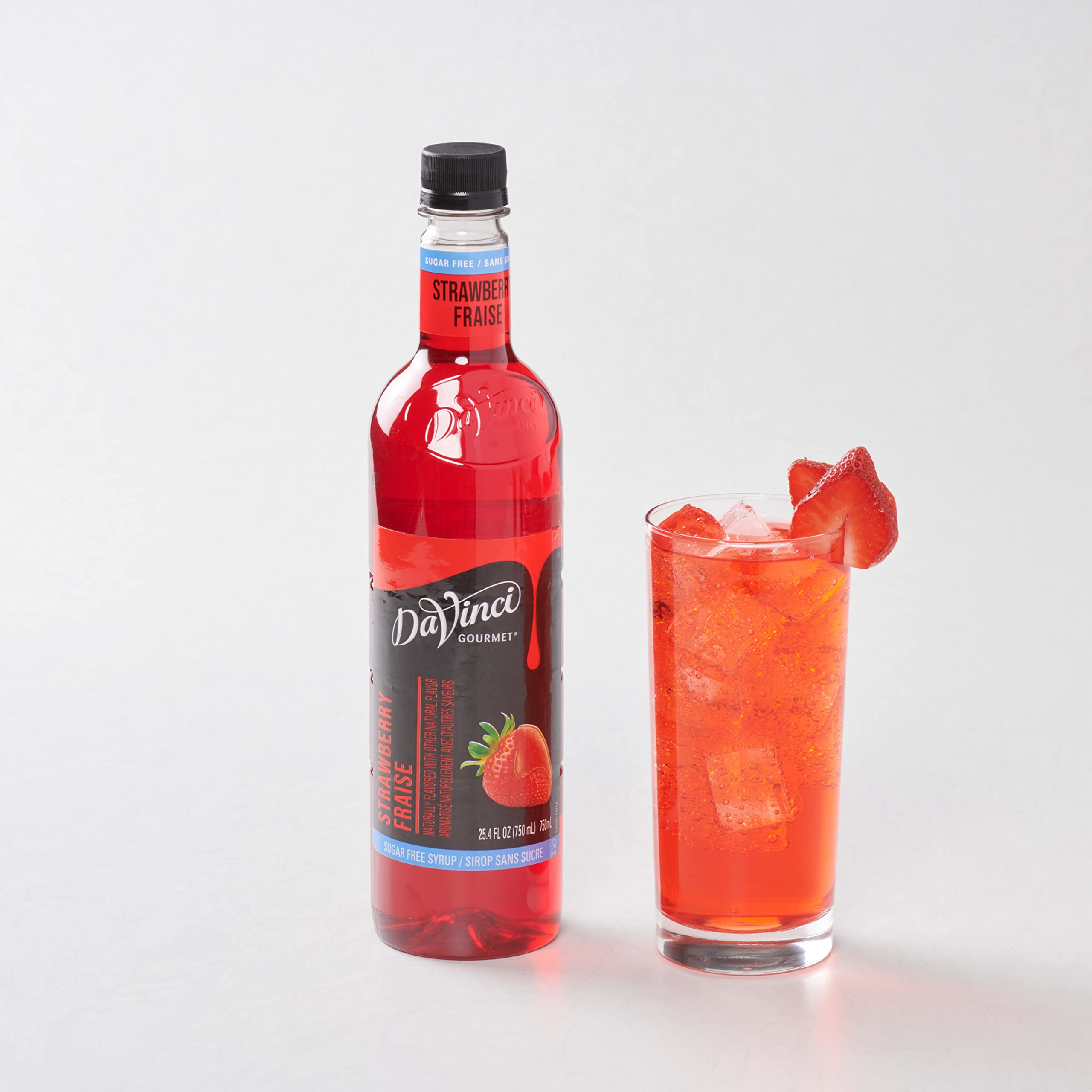 DaVinci Gourmet Sugar-Free Strawberry Syrup as a dessert topping