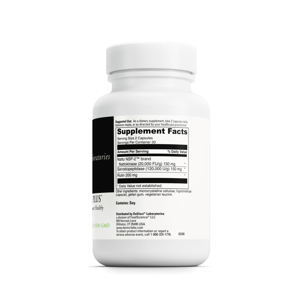 Capsules closeup of Davinci Nattokinase Plus highlighting high potency