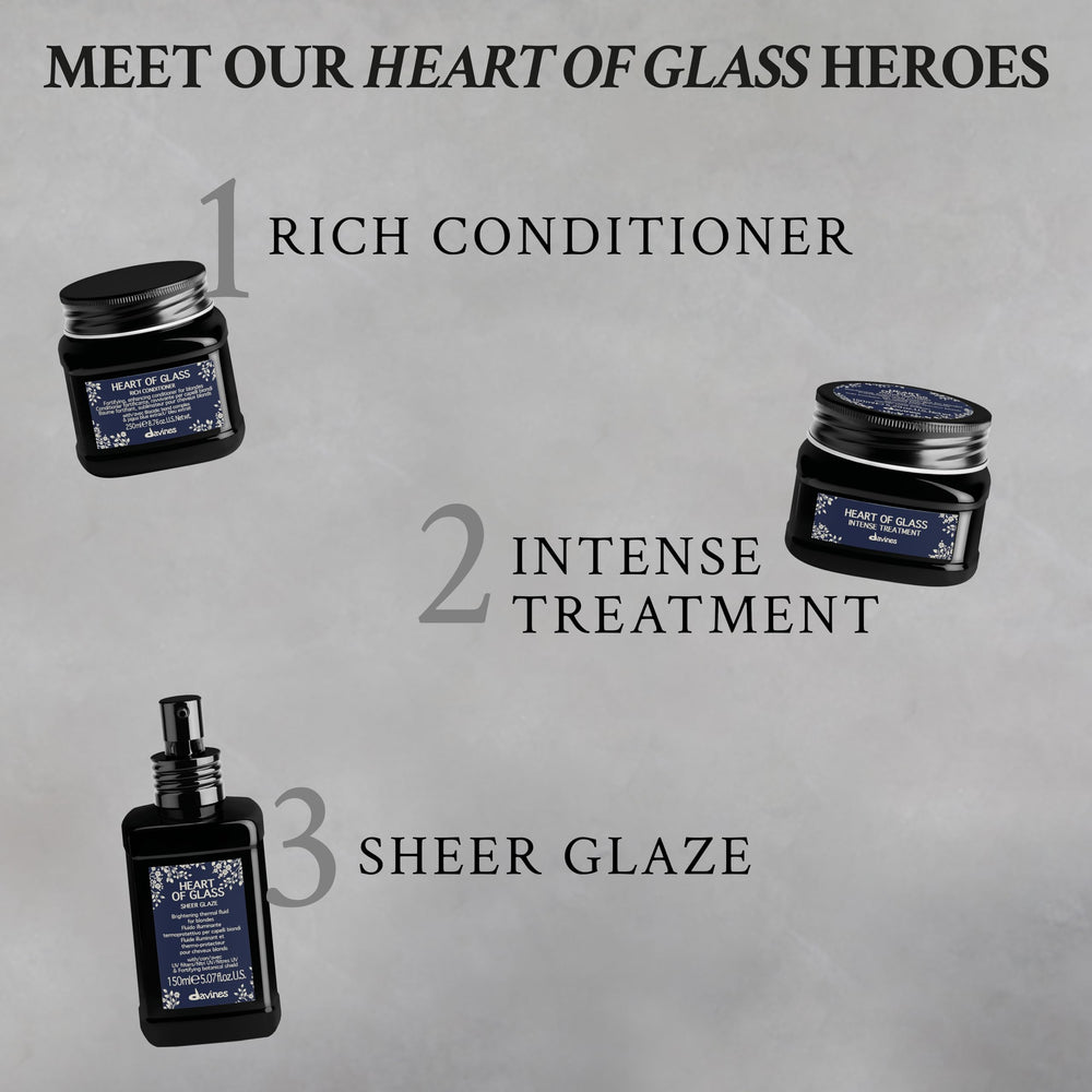 Davines Heart of Glass bottle pour enables easy, controlled application.