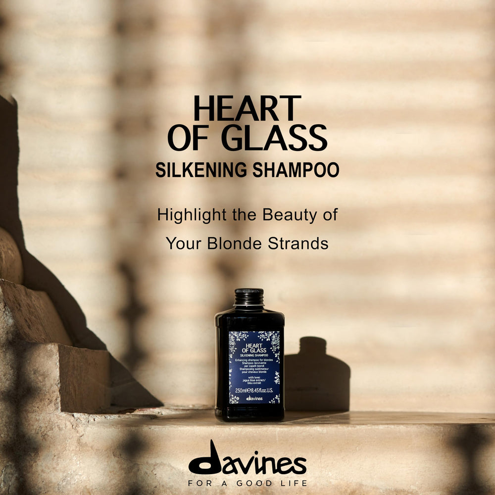 Davines Heart of Glass packaging from recycled plastic supports sustainable beauty.