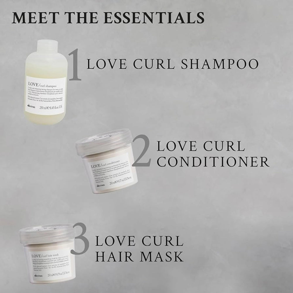 Davines Love Curl Shampoo creamy texture indicating gentle cleansing.