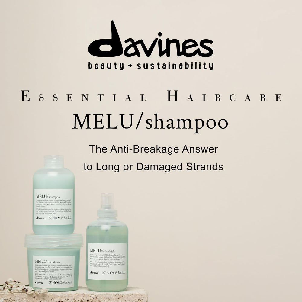 Davines MELU shampoo foam lather close-up highlights gentle cleansing and shine