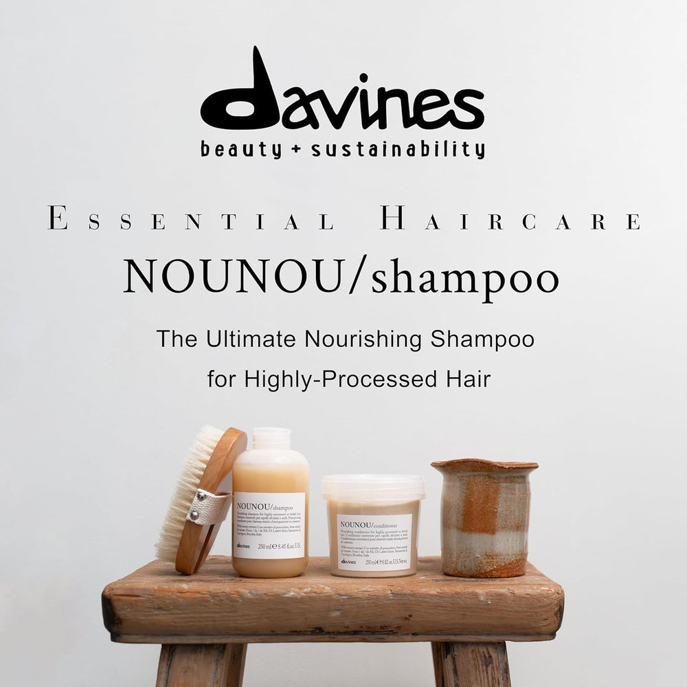 Davines NOUNOU Shampoo bottle-on-sink captured for an easy everyday cleansing routine