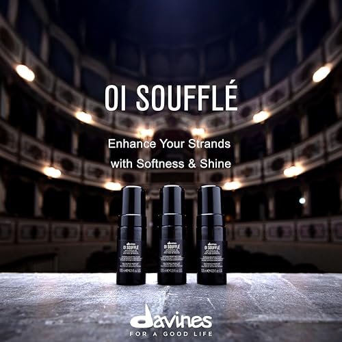 Davines OI Soufflé mousse texture emphasizes shine without weighing hair down.