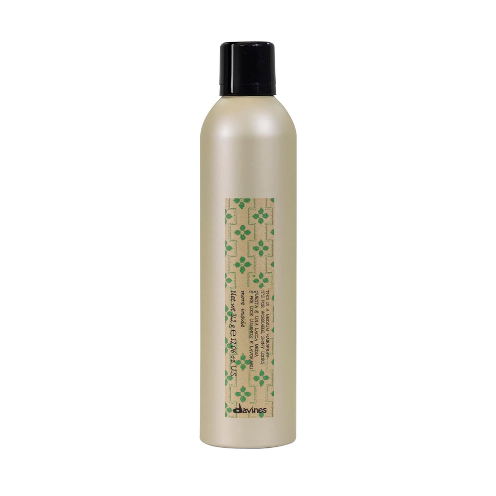 Davines This Is A Medium Hairspray bottle front view for flexible hold and easy styling.