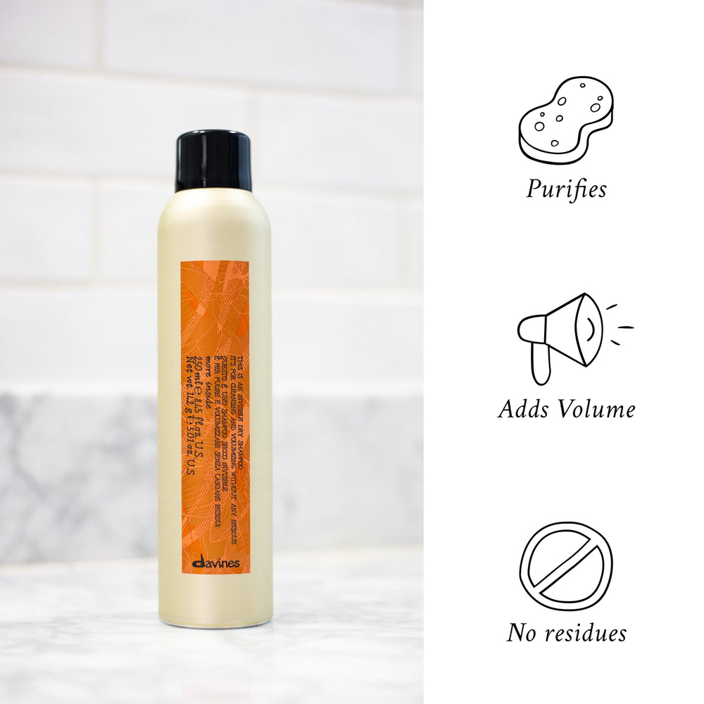 Davines This Is An Invisible Dry Shampoo delivers a soft, natural finish after use.