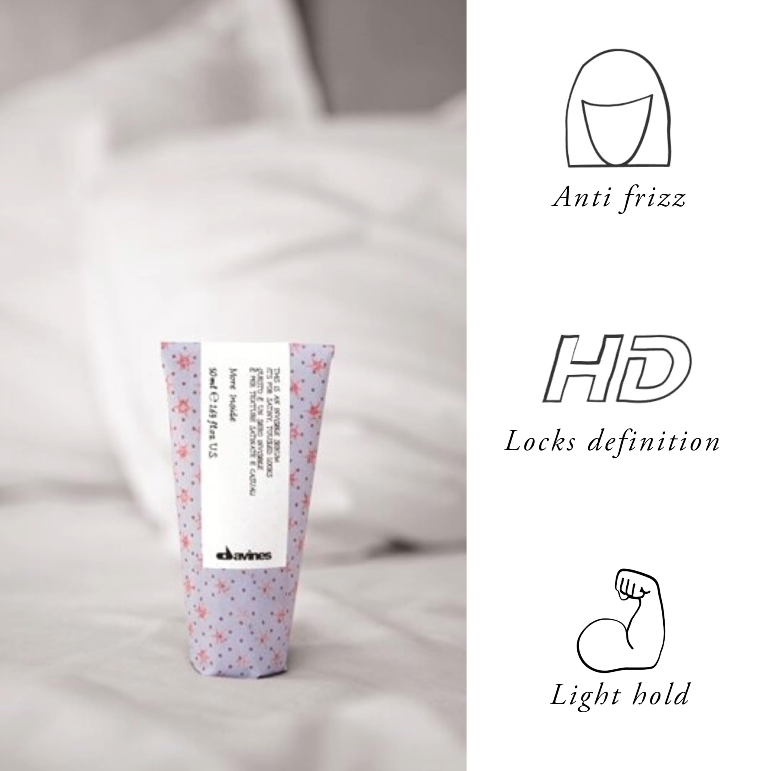 Davines This Is An Invisible Serum anti-frizz look for relaxed, casual style.