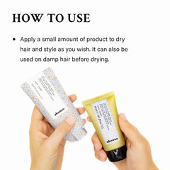 Davines This Is An Invisible Serum on hair delivers silky shine and texture.