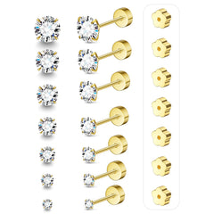 Davka 2mm flat back stud close-up for everyday comfort on sensitive ears.