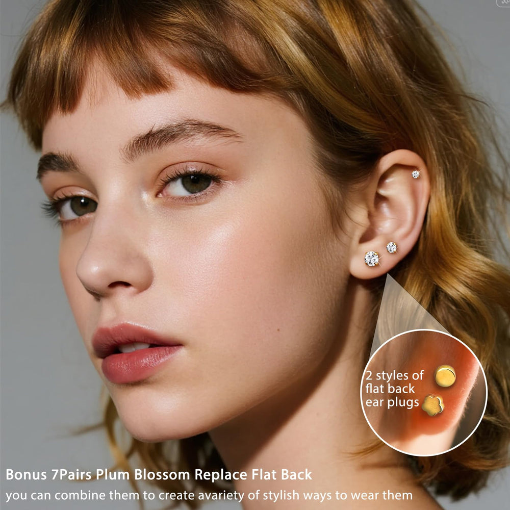 Davka 6mm flat back stud in gold plating for a touch of elegance.