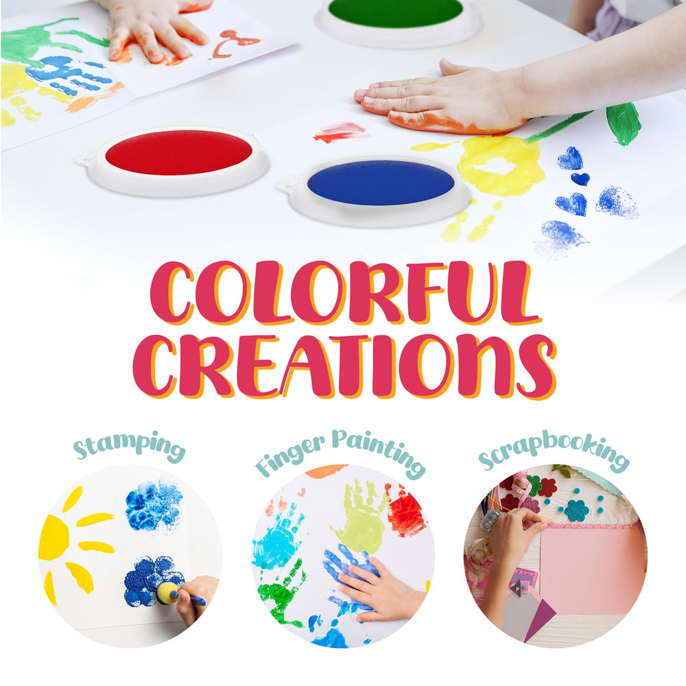 Davlan stackable ink pads for easy classroom or home storage.
