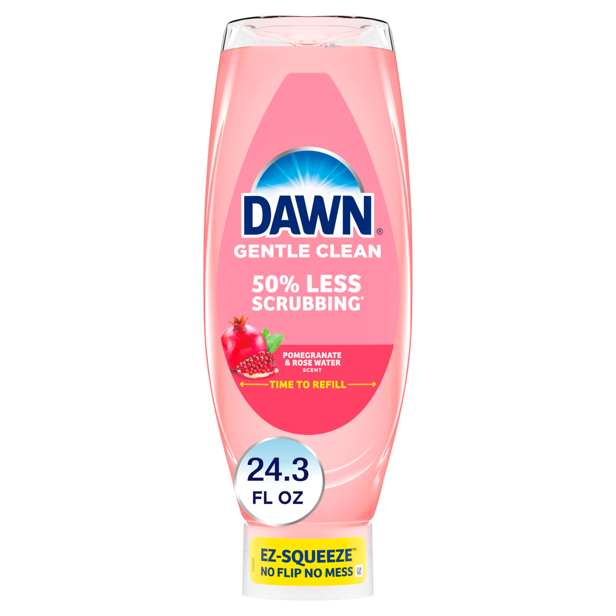 Dawn Gentle Clean EZ-Squeeze cap close-up shows mess-free dispensing.
