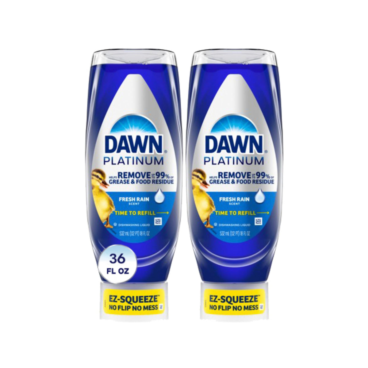 Dawn Platinum EZ-Squeeze bottle pour demonstrates precise dispensing for grease removal.